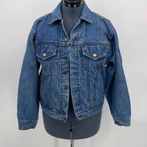 LIZ WEAR MENS  Classic Blue Denim Jacket MENS SIZE M VINTAGE